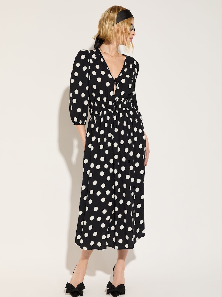 Baukjen Olesia Printed Midi Black Dress - Image 2 of 4