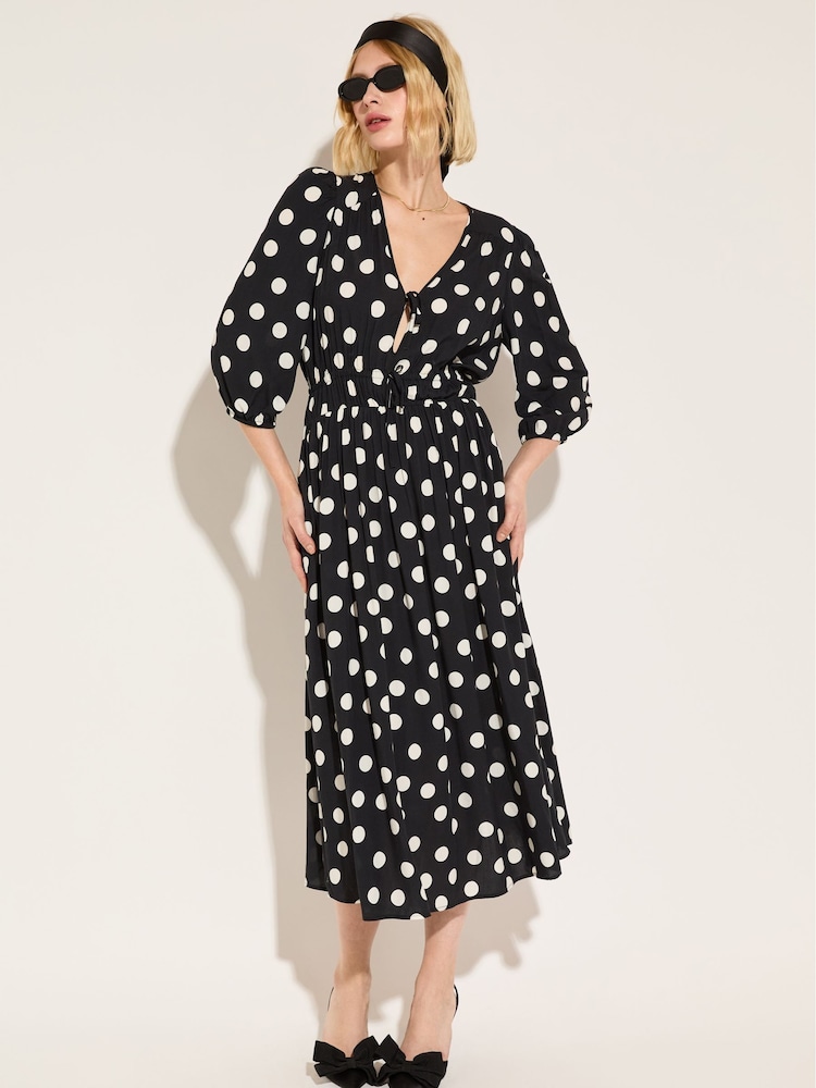 Baukjen Olesia Printed Midi Black Dress - Image 3 of 4