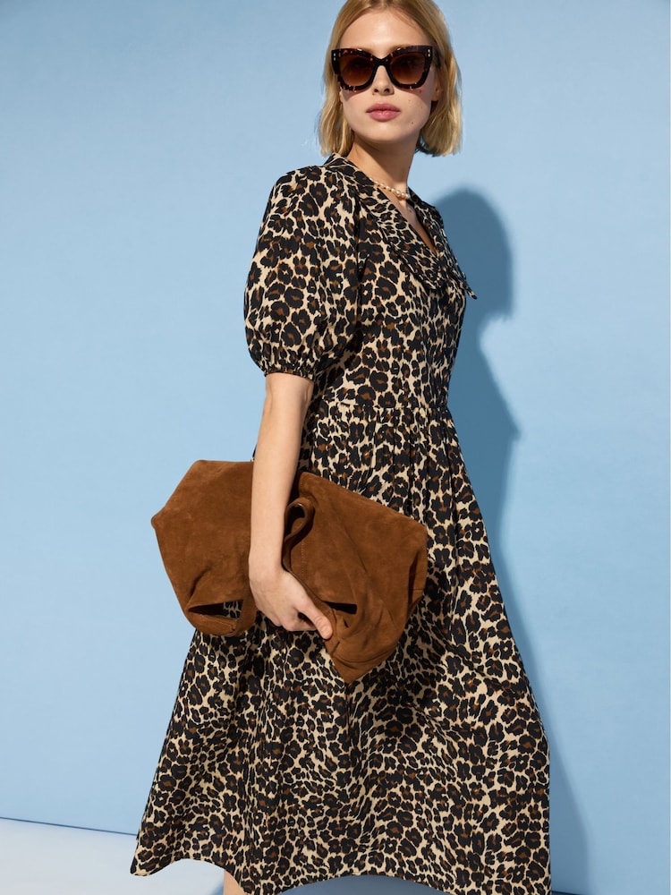 Vestido a media pierna de algodón con estampado animal Imogen de Baukjen - Imagen 1 de 5 Vestido a media pierna de algodón con estampado animal Imogen de Baukjen - Imagen 1 de 5