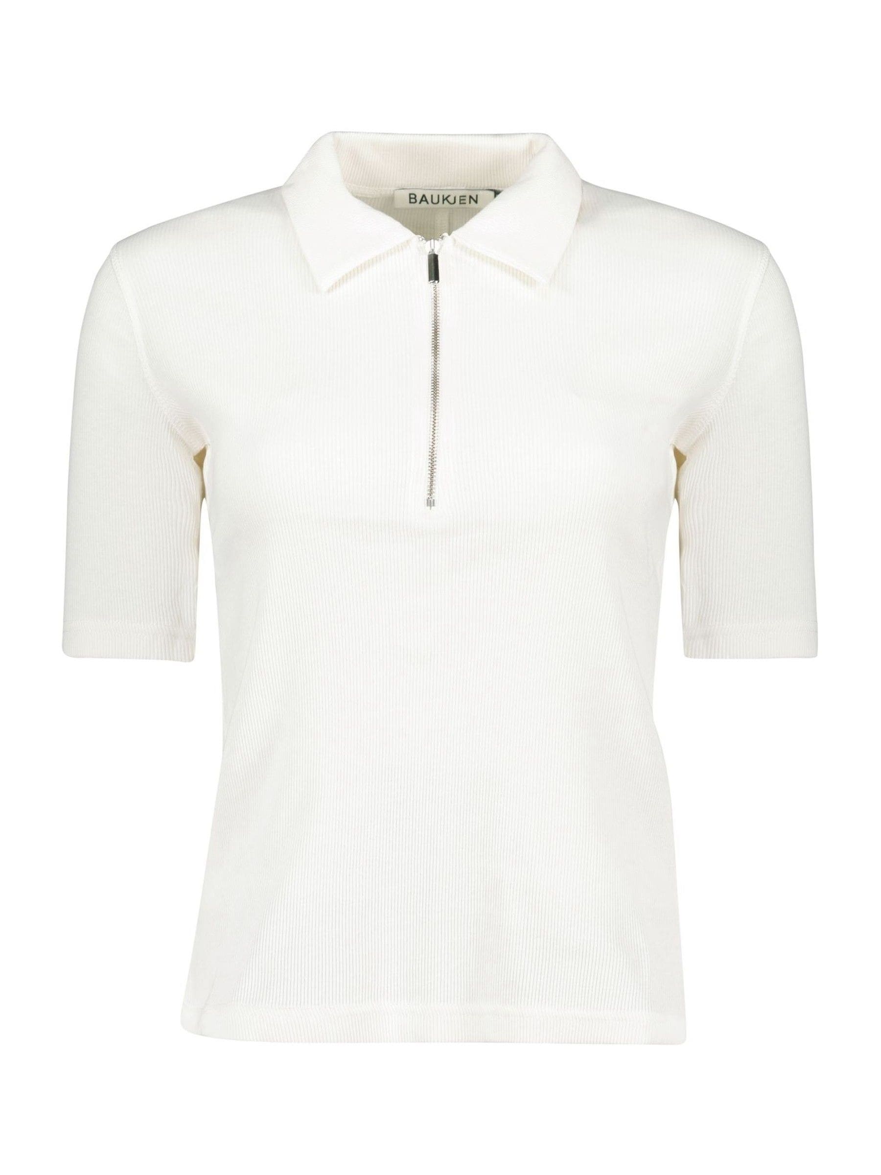 Buy Baukjen White Rib Zip Collar Top from Next USA
