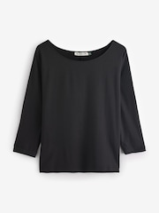Baukjen Spenser Relaxed Boat Neck Black Top - Image 4 of 4