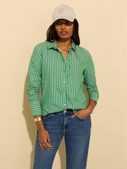 Baukjen Green Rishma 100% Cotton Stripe Shirt - Image 1 of 5