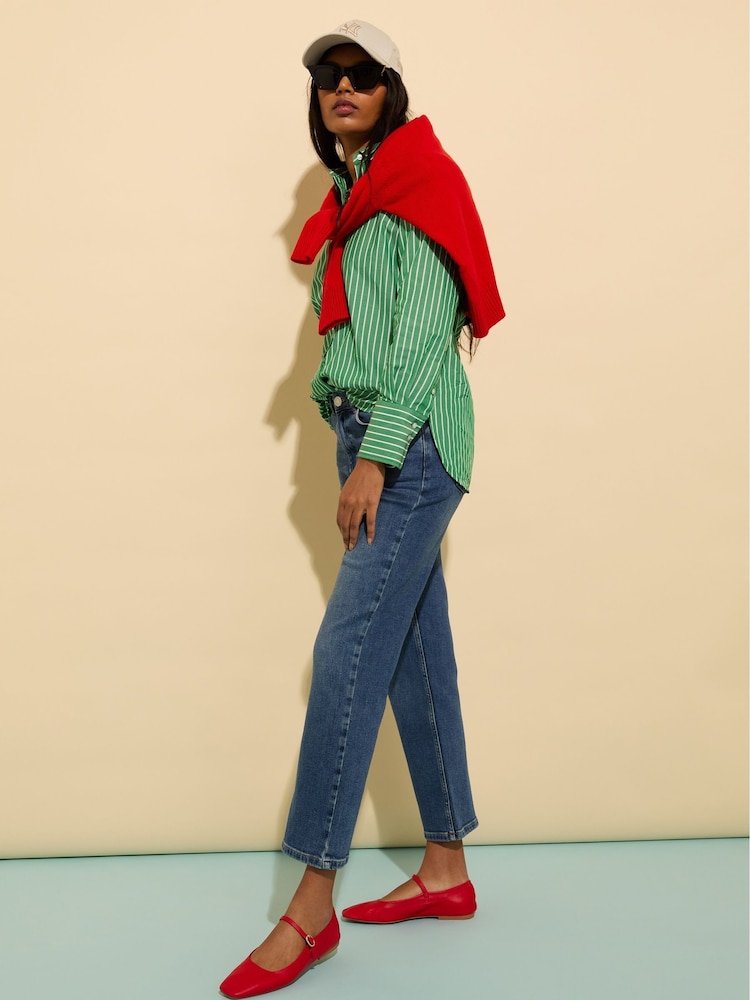 Baukjen Green Rishma 100% Cotton Stripe Shirt - Image 3 of 5