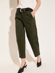 Baukjen Green Amelia Barrel Leg Cargo Trousers - Image 1 of 4