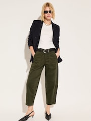 Baukjen Green Amelia Barrel Leg Cargo Trousers - Image 3 of 4