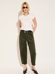 Baukjen Green Amelia Barrel Leg Cargo Trousers - Image 4 of 4