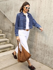 Baukjen Blue Kristi Cotton Cropped Denim Jacket - Image 2 of 5