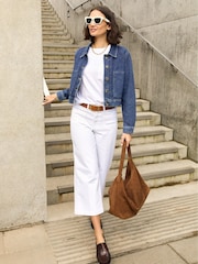 Baukjen Blue Kristi Cotton Cropped Denim Jacket - Image 4 of 5