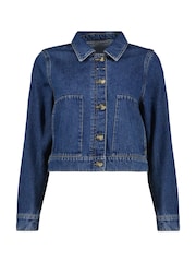 Baukjen Blue Kristi Cotton Cropped Denim Jacket - Image 5 of 5
