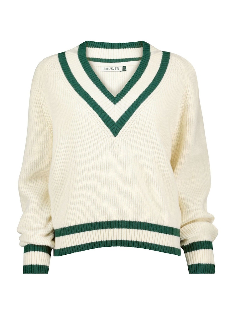Baukjen Cream Kertinker Wool Blend Cricket Jumper - Image 4 of 4