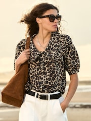 Baukjen Courtney 100% Cotton Collar Brown Shirts - Image 1 of 5
