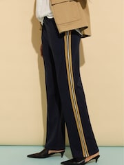 Baukjen Blue Marjorie Side Stripe Ponte Trousers - Image 4 of 5