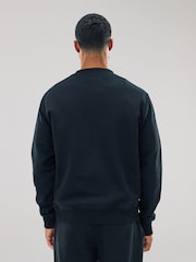 Preto - Ajuste regular - Moletom Crew com Capuz em Algodão Pesado e Rico - Imagem 3 de 7