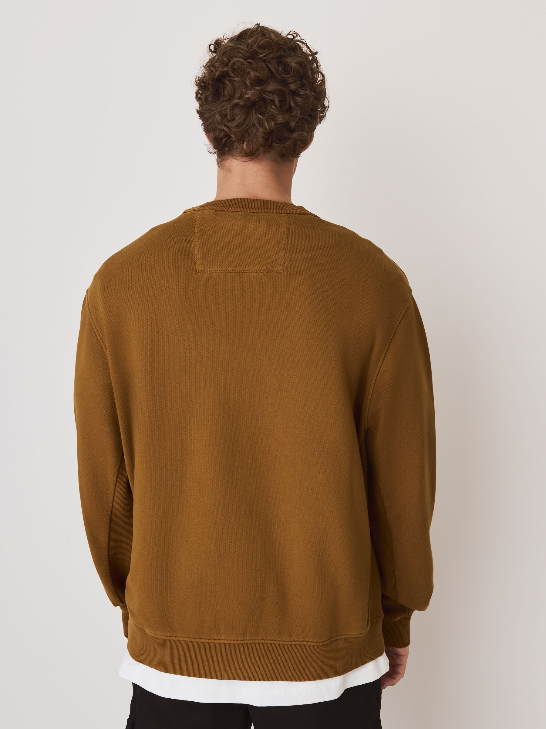 Buy Ochre Yellow Garment Washed Utility Crew Neck Sweatshirt from