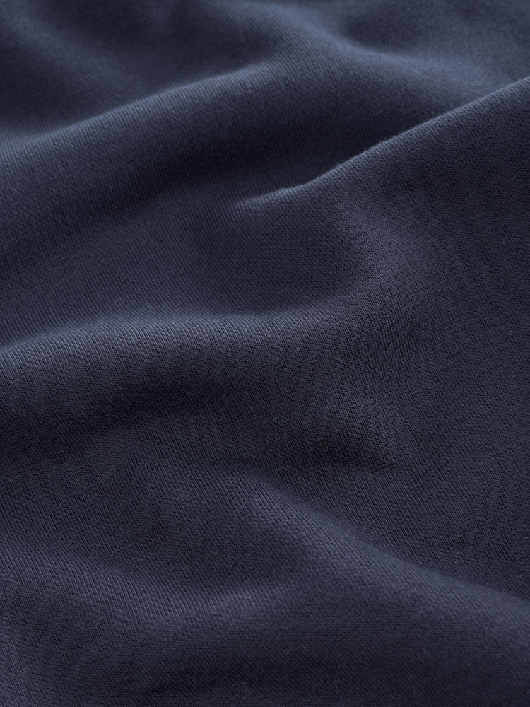 Navy Blue Regular Fit Heavyweight Cotton Rich Crew Neck Sweatshirt - Image 9 of 9