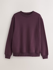 Burgundy Red Regular Fit Heavyweight Cotton Rich Crew Sweatshirt - Image 1 of 3