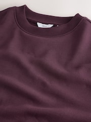 Burgundy Red Regular Fit Heavyweight Cotton Rich Crew Sweatshirt - Image 3 of 3