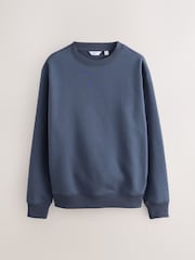 Azul de aço - Ajuste regular - Moletom Crew com Capuz em Algodão Pesado e Rico - Imagem 5 de 7