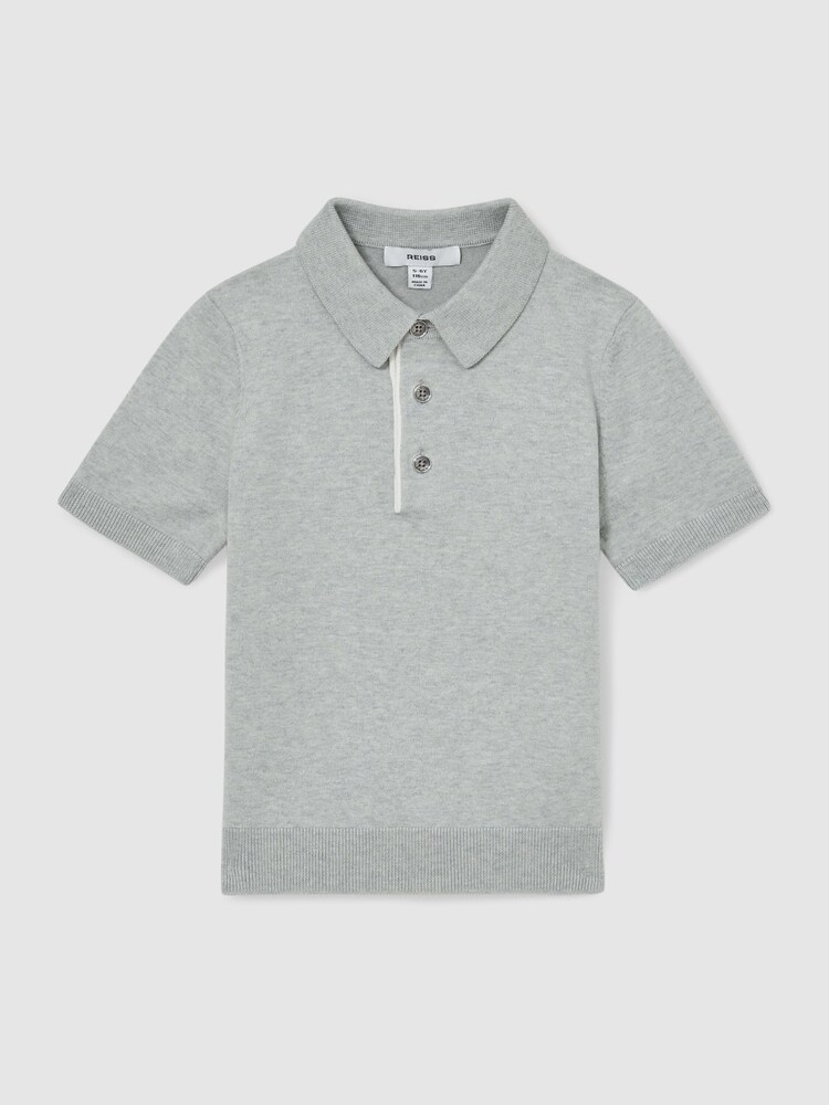 Reiss Washed Sage Finch Contrast Placket Polo Shirt With Cotton - Image 1 of 4