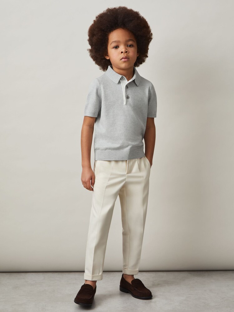 Reiss Washed Sage Finch Contrast Placket Polo Shirt With Cotton - Image 2 of 4