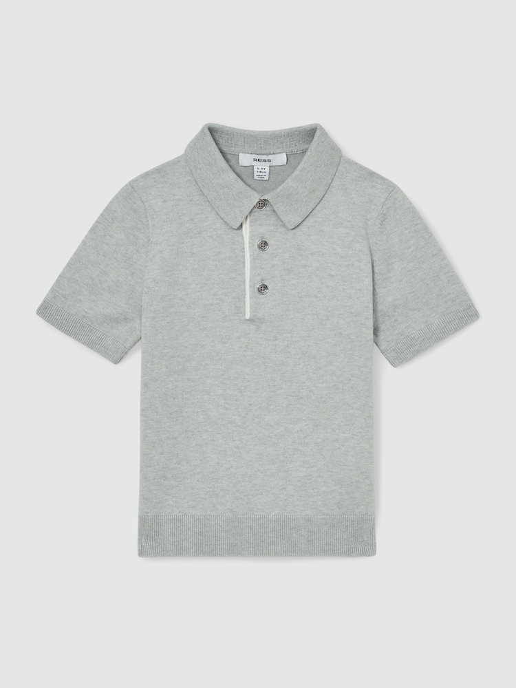 Reiss Washed Sage Finch Contrast Placket Polo Shirt With Cotton - Image 2 of 4