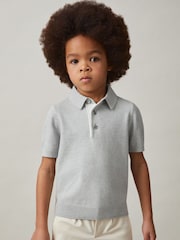Reiss Washed Sage Finch Contrast Placket Polo Shirt With Cotton - Image 3 of 4