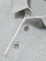 Reiss Washed Sage Finch Contrast Placket Polo Shirt With Cotton - Image 4 of 4