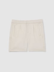 Reiss Off White Sussex Relaxed Drawstring Shorts - Image 1 of 4