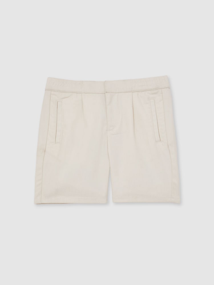 Reiss Off White Sussex Relaxed Drawstring Shorts - Image 1 of 4