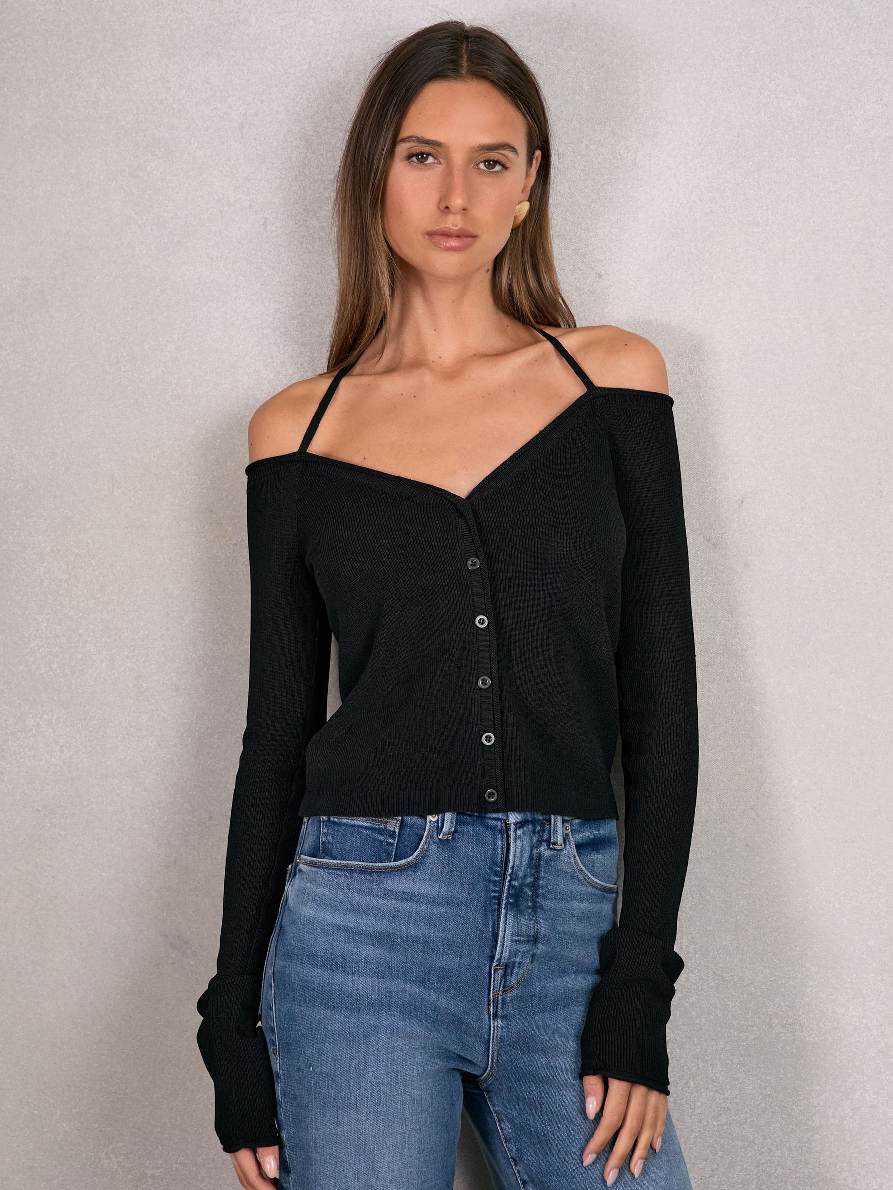 Good American Good Black 100% Cotton Jumper In Black