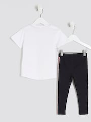 طقم من تيشرت وبنطلون ضيق مخطط للبنات من River Island - صورة 2 من 5