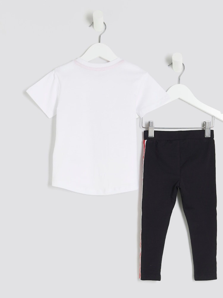 طقم من تيشرت وبنطلون ضيق مخطط للبنات من River Island - صورة 2 من 5