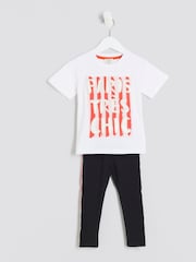 طقم من تيشرت وبنطلون ضيق مخطط للبنات من River Island - صورة 5 من 5