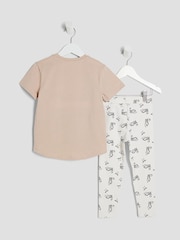 River Island Brown Girls Swan T-Shirt And Leggings Set - Image 2 of 4