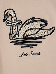 River Island Brown Girls Swan T-Shirt And Leggings Set - Image 4 of 4