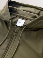 Khaki Green Hooded Hybrid Full Zip Hoodie - Image 10 of 11