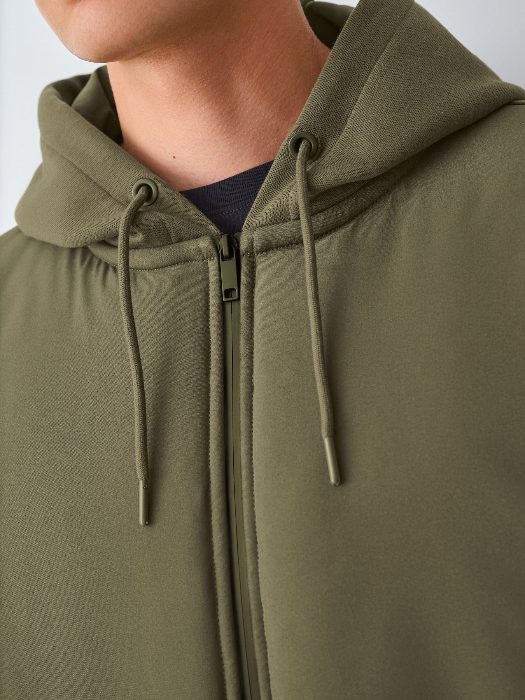 Buy Khaki Green Hooded Hybrid Full Zip Jacket from the Next UK