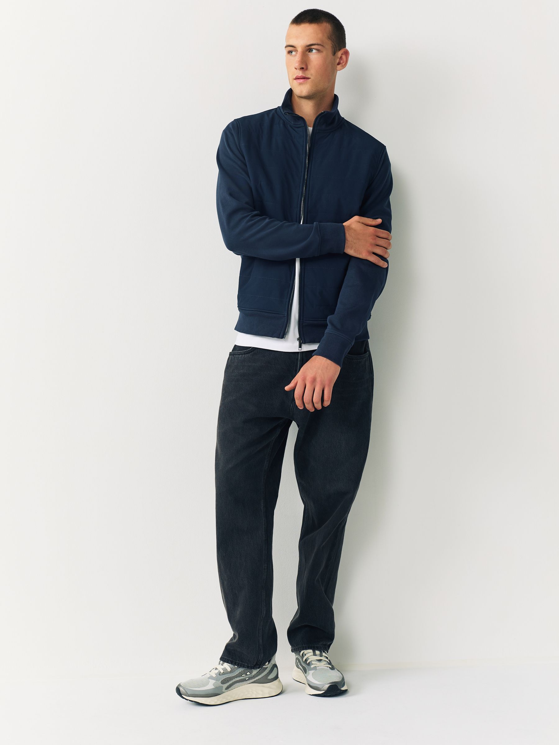 Buy Navy Blue Non-Hooded Hybrid Full Zip Jacket from Next Romania