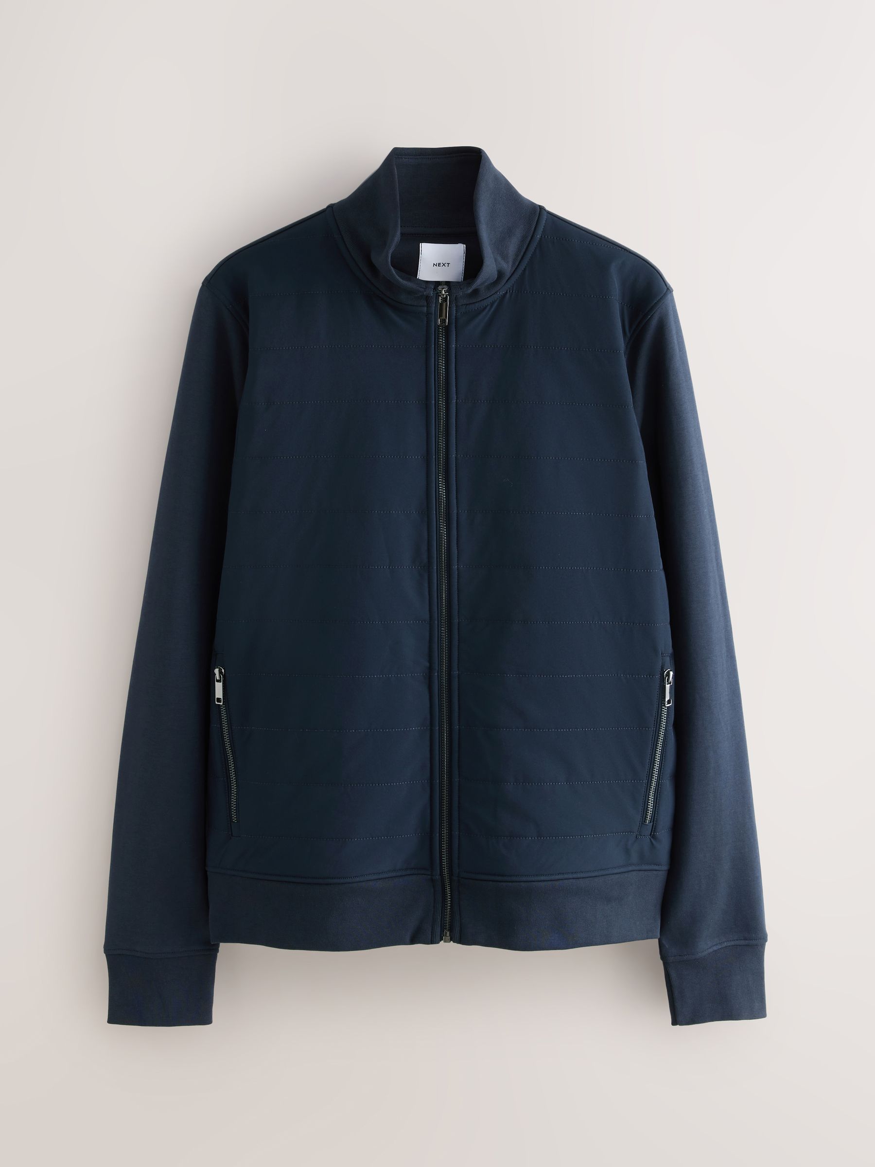 Buy Navy Blue Non-Hooded Hybrid Full Zip Jacket from the Next UK