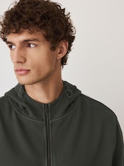 Slate Grey Garment Washed Utility Full Zip Hoodie - Image 5 of 10