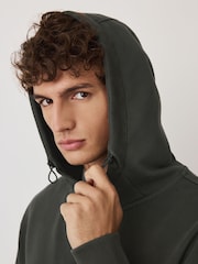 Slate Grey Garment Washed Utility Full Zip Hoodie - Image 6 of 10