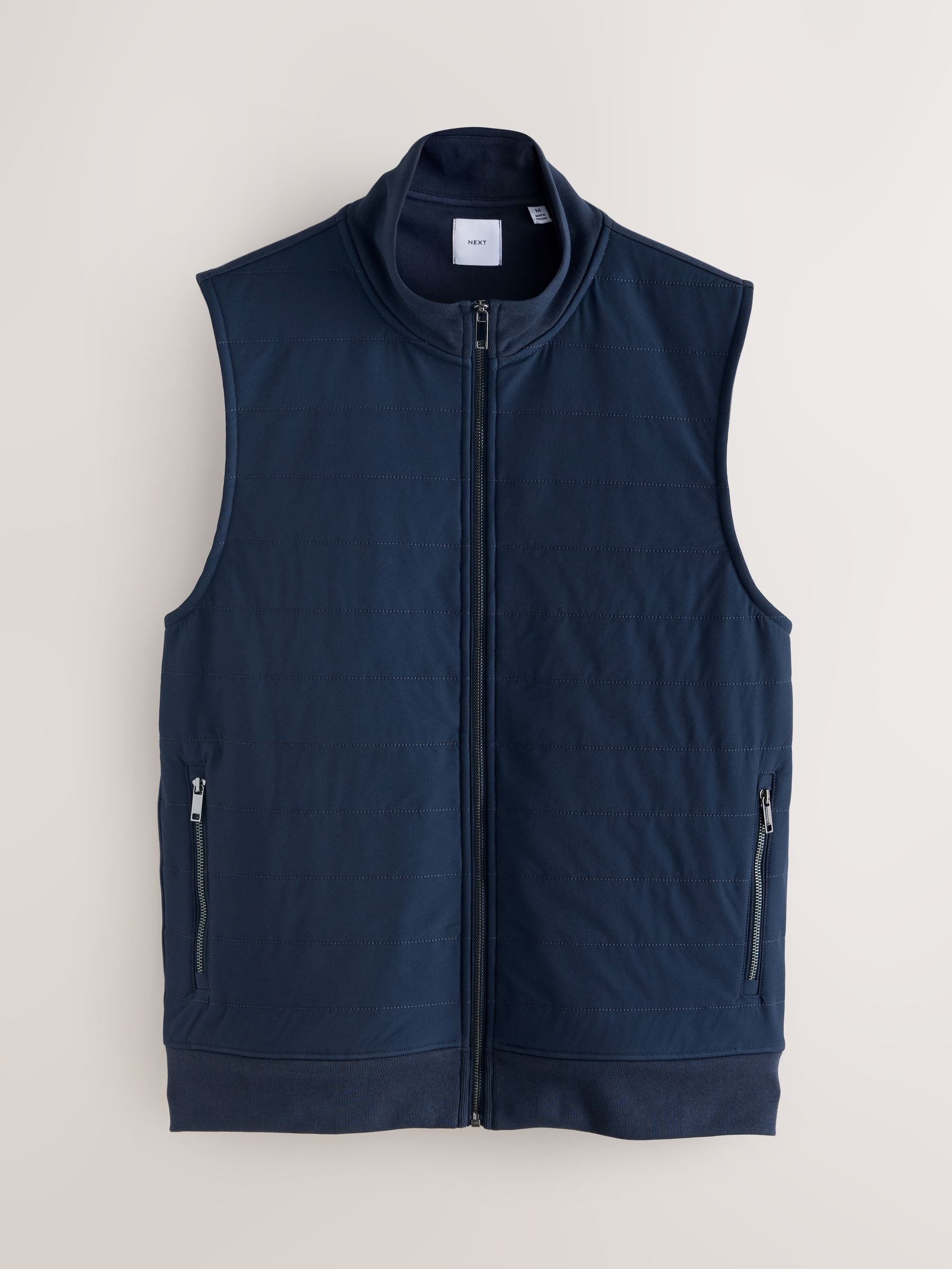 sevenbutterfly HEVE Tweed Gilet navy Linen Gilet with Zip - Navy