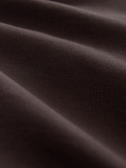 Chocolate Brown Cotton Rich Jersey Zip Through Funnel Neck Sweatshirt - Image 2 of 3