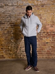 Grey Marl Cotton Rich Heavyweight Jersey Zip-Up Hoodie - Image 3 of 4