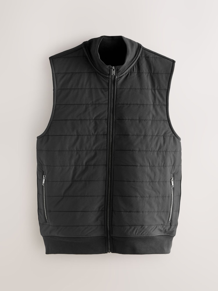 Black Hybrid Full Zip Gilet - Image 1 of 3