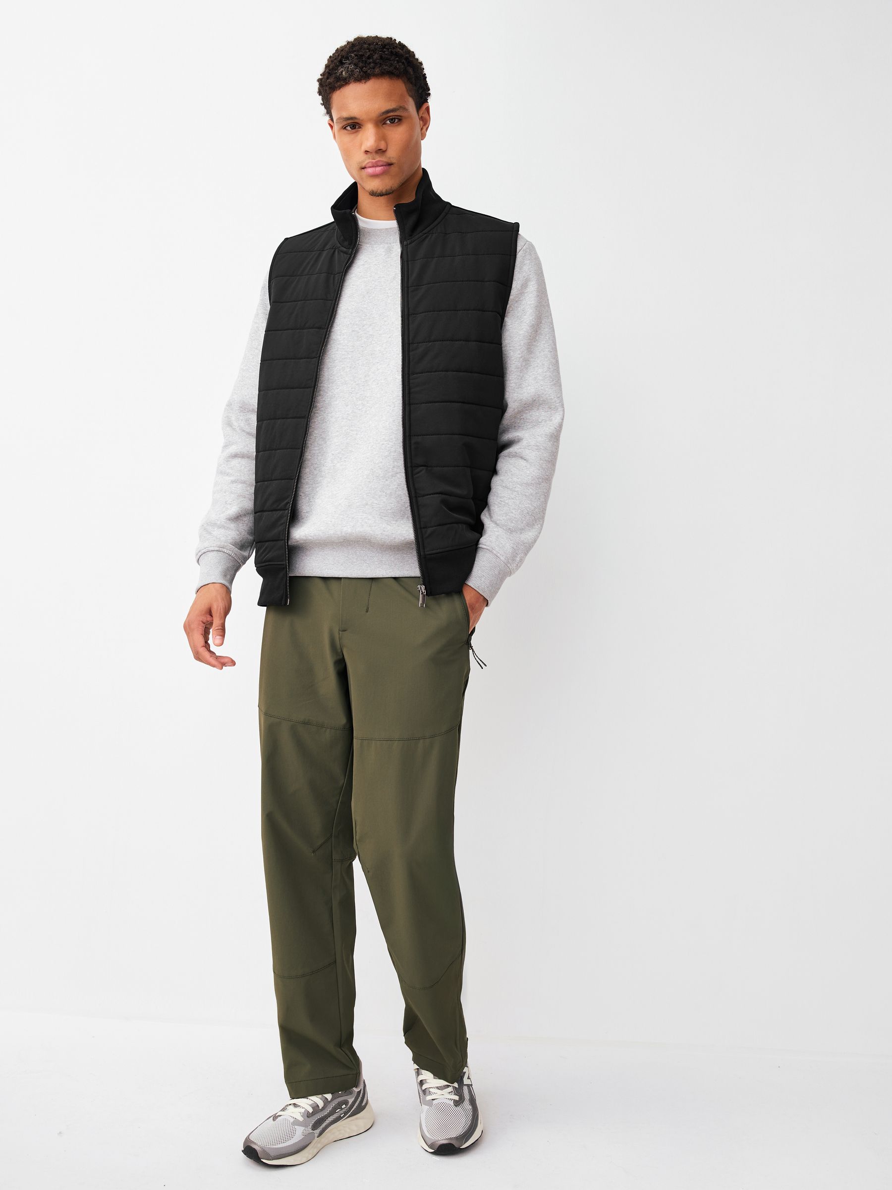 Buy Black Hybrid Full Zip Gilet from Next USA