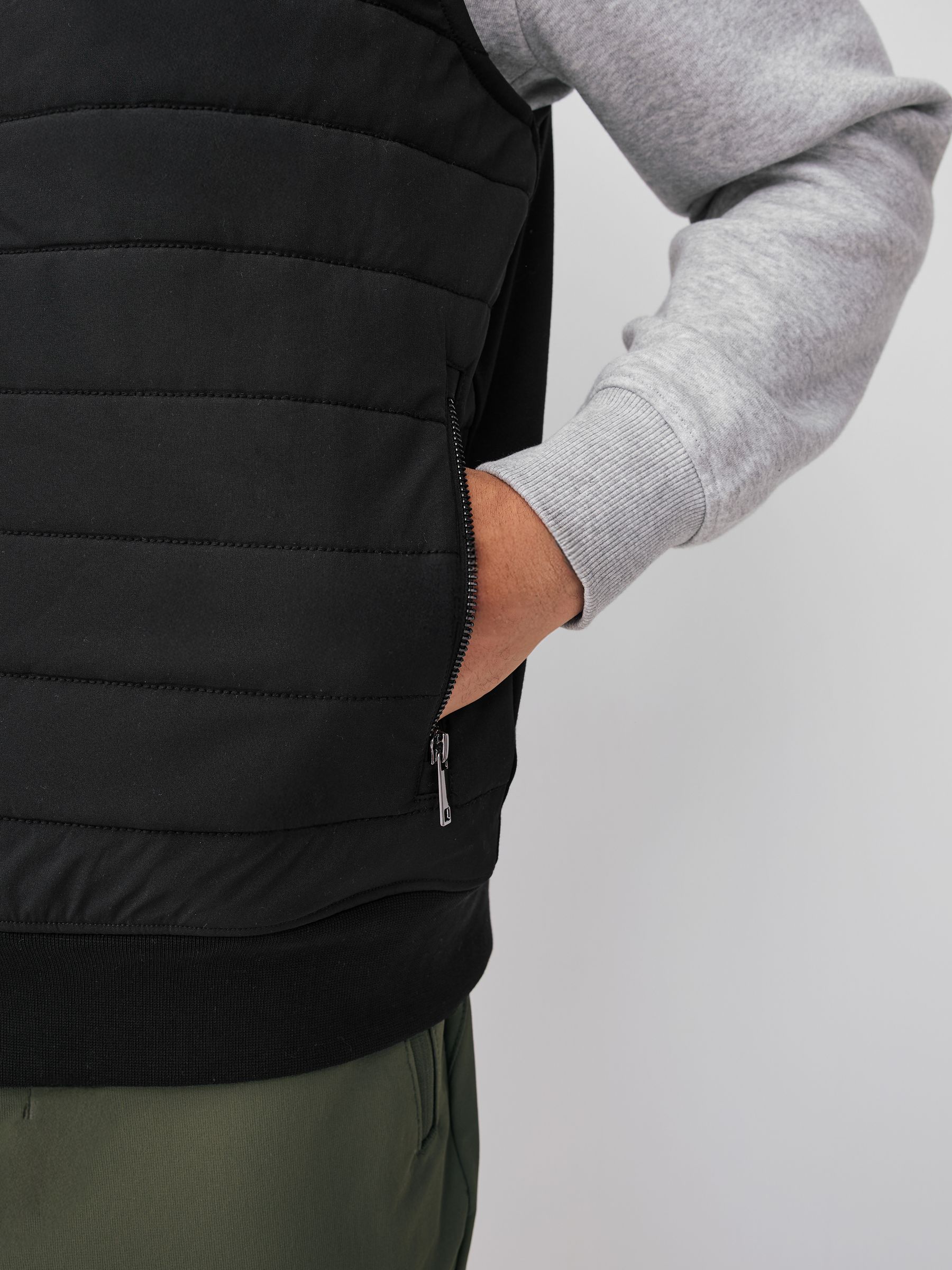 Buy Black Hybrid Full Zip Gilet from Next USA