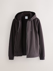 Chocolate Brown Hooded Hybrid Full Zip Jacket - Image 2 of 5