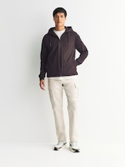 Chocolate Brown Hooded Hybrid Full Zip Jacket - Image 3 of 5