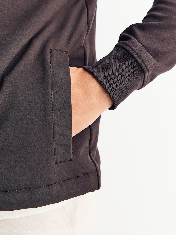 Chocolate Brown Hooded Hybrid Full Zip Jacket - Image 5 of 5